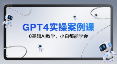 GPT4实操案例课，0基础AI教学，小白都能学会-水水网赚