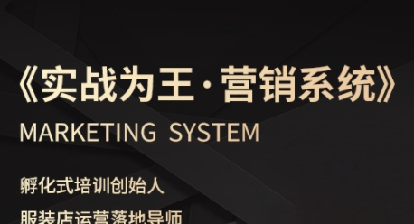 服装老板必修课《实战为王-营销系统》实现业绩被动式增长-水水网赚