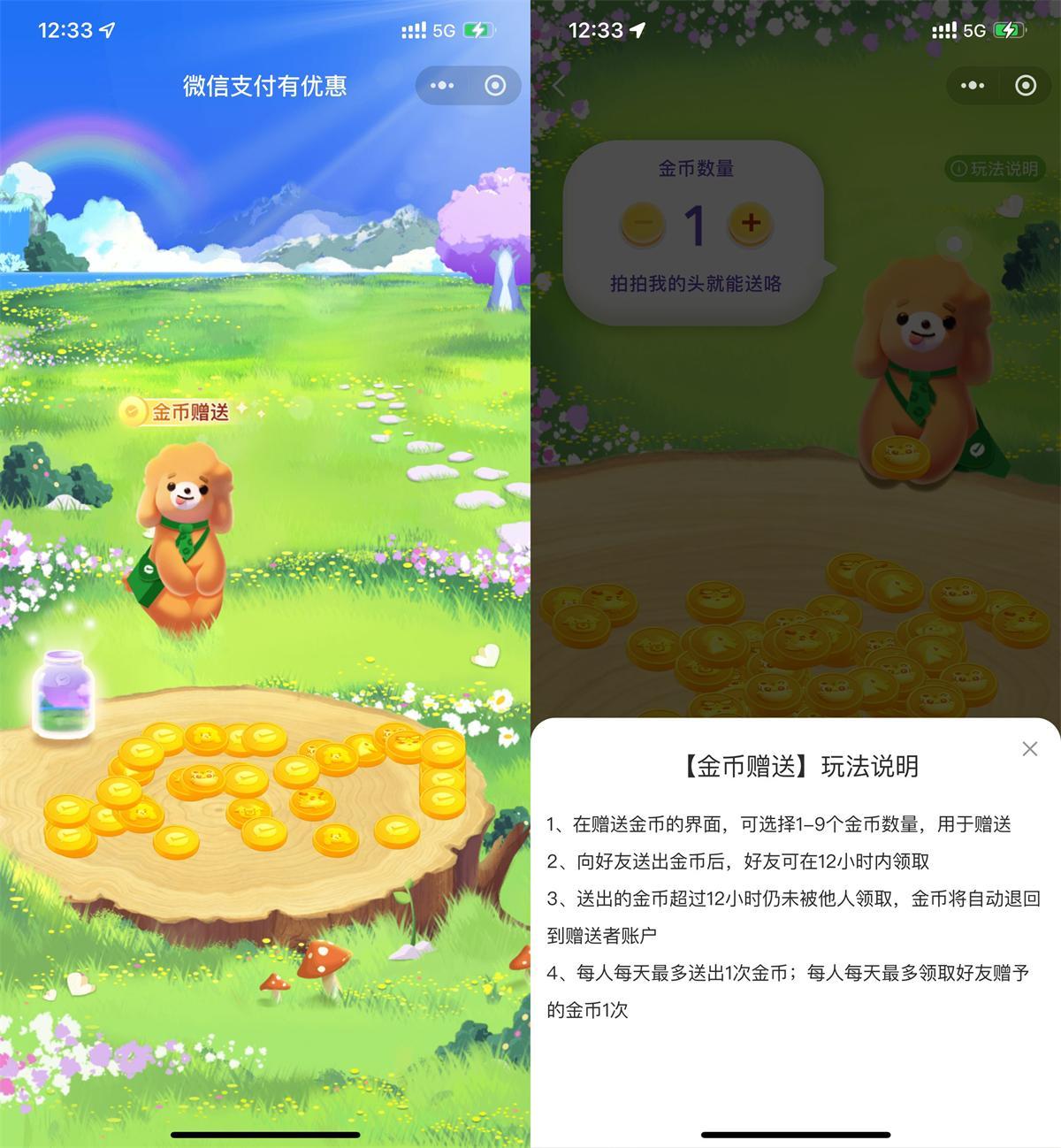 微信支付金币可赠送他人使用-水水网赚