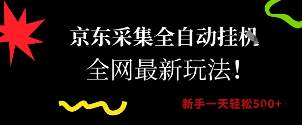 京东采集全自动挂G项目，全网最新玩法新手一天轻松5张【揭秘】-水水网赚