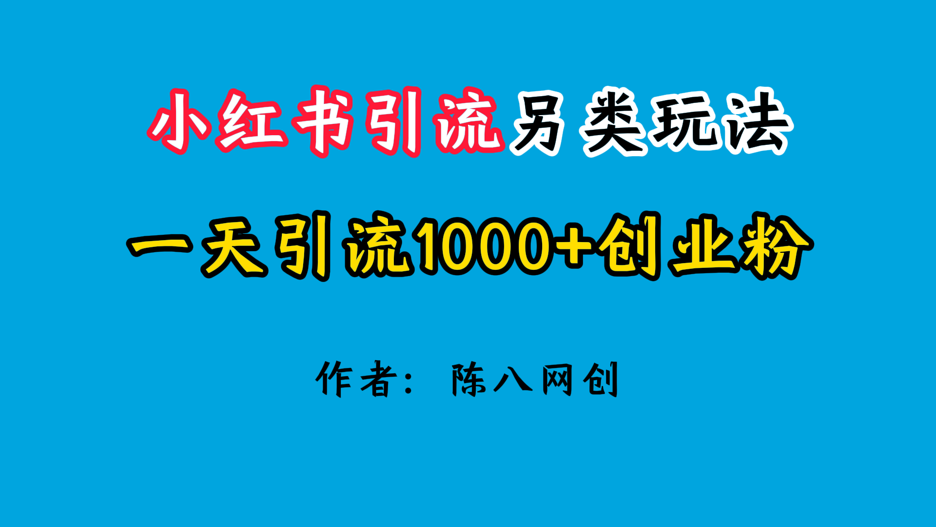 2024小红书引流另类玩法，日引1000+创业兼职粉-水水网赚