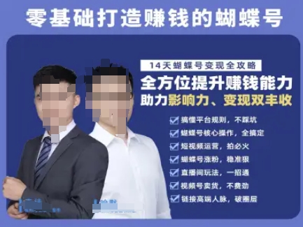 蝴蝶号专栏-视频号运营教程，零基础打造挣钱的蝴蝶号，14天蝴蝶号变现全攻略-水水网赚