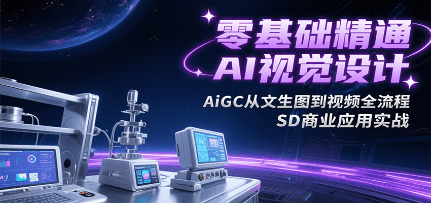 零基础精通AI视觉设计，AiGC从文生图到视频全流程，SD商业应用实战-水水网赚