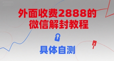 外面收费2888的微信解封教程，具体自测-水水网赚