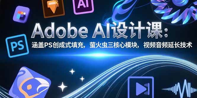 （15469期）Adobe AI设计课：涵盖PS创成式填充，萤火虫三核心模块，视频音频延长技术-水水网赚