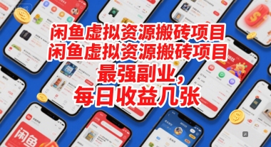 闲鱼虚拟资源搬砖项目，最强副业，每日收益几张-水水网赚