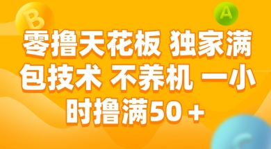 零撸天花板，独家满包技术 不养机 一小时撸满50+【揭秘】-水水网赚