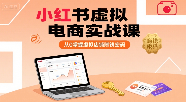 小红书虚拟电商实战课，从0掌握虚拟店铺賺钱密码-水水网赚