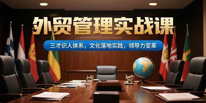 （15380期）外贸管理实战课，三才识人体系，文化落地实践，领导力变革-水水网赚