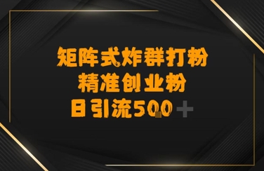 矩阵炸群打粉，日引流500+精准创业粉-水水网赚