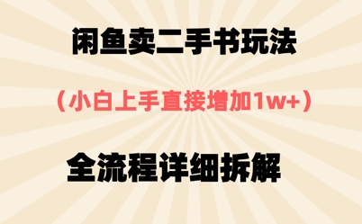 闲鱼卖二手书玩法，小白上手直接，全流程详细拆解-水水网赚