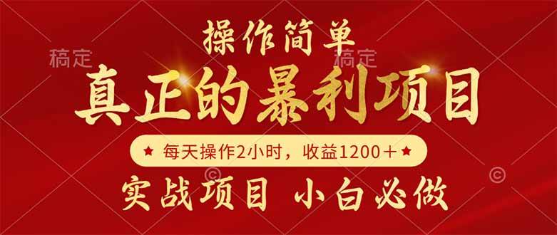 （14978期）真正的暴利项目，操作简单，每天收益1200＋，自己做老板-水水网赚