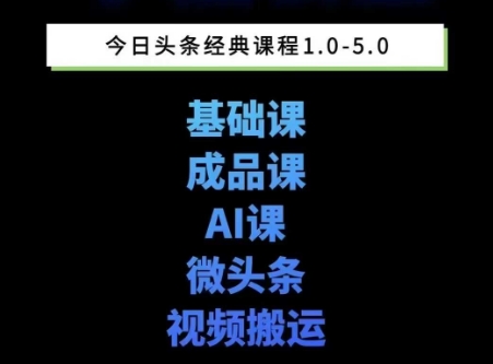 头条图文课1-5期教你头条图文写作、微头条、视频搬运变现，适合新手快速起号玩法-水水网赚