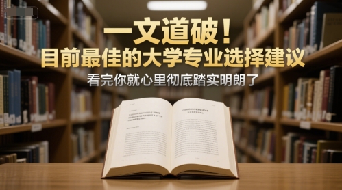 付费文章：一文道破！目前最佳的大学专业选择建议，看完你就心里彻底踏实明朗了-水水网赚