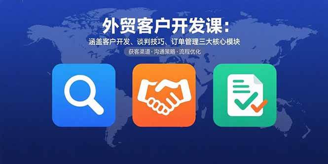 （15793期）外贸客户开发课：涵盖客户开发、谈判技巧、订单管理三大核心模块-水水网赚